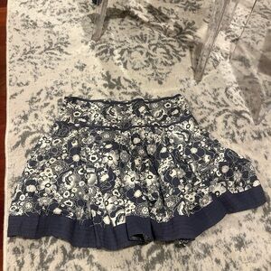 INC International Concepts Navy and Cream Skater Skirt